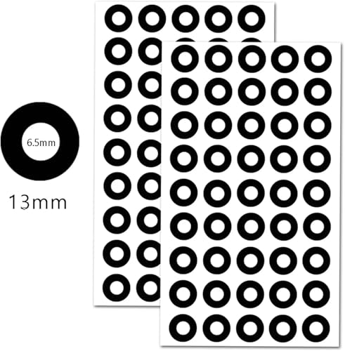 Hole Reinforcement Stickers 1800 Pcs Black Hole Reinforcement Stickers Paper Hole Protectors Round Self-Adhesive 0.25" Diameter Hole Labels