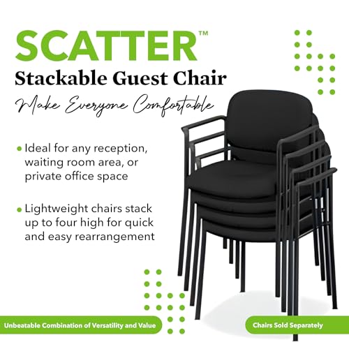 HON Scatter Guest Chair, Armless Office Chairs, Fabric, Black