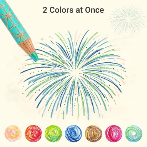 KOKUYO Dual Colored Pencils in 20 Colors. Smooth Coloring Pencils for Durable, Vibrant, Coloring, Drawing, Sketching, Arts & Crafts Supplies Gift (KE-SP14)