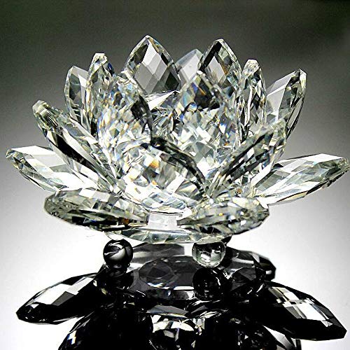 Chandelier Crytal 60mm-200mm Crystal Lotus Flower Crafts Glass Paperweight Ornaments Figurines Home Wedding Party Decor Gifts Souvenir - (Color: topaz/Size: 200mm)