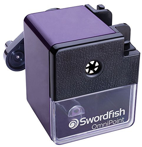 Swordfish 40305 OmniPoint Mechanical Versatile Manual Pencil Sharpener, 8-12 mm - Purple