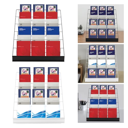 Mahugde 6-Tier Black Wire Countertop Rack, Comic Book Display Stand Collapsible Commercial Display Holders for Comic Greeting Card Literature Trade Show Art Print