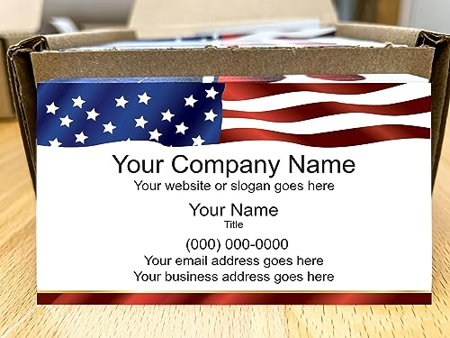 IMPACTONLINEPRINTING Business Cards (250pcs to 2,500pcs) - Thick Smooth 16Pt Paper (350gsm), US Flag-2