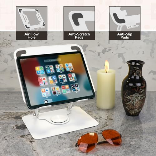 BambooMN Metal Universal Book Tablet Stand - White - 2 Units