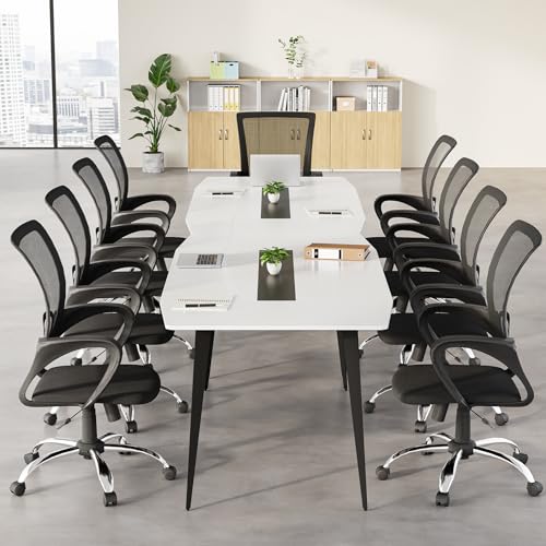 LITTLE TREE 6 FT Conference Room Table, 70.86L x 35.43W x 29.52H Inches Boat Shaped Meeting Seminar Boardroom Table