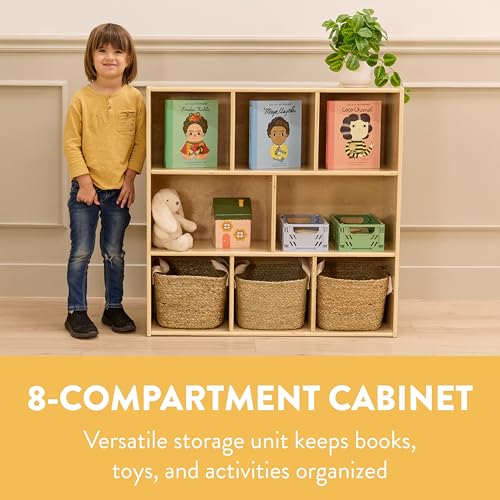 Back2School Express Sleekline 8-Compartment Cabinet, Achiever, Natural