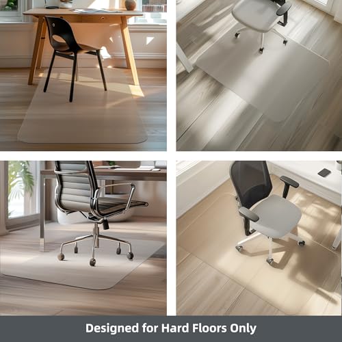 2 Pack Office Chair Mat for Hardwood Floors, 60"x48" Desk Chair Mat for Rolling Chair on Hard Floor, Heavy Duty Floor Protector for Home or Office, Easy Clean and Glide Without Curing
