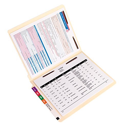 Smead End Tab Fastener File Folder, Shelf-Master® Reinforced Straight-Cut Tab, 2 Fasteners, Letter Size, Manila, 50 per Box (34120)