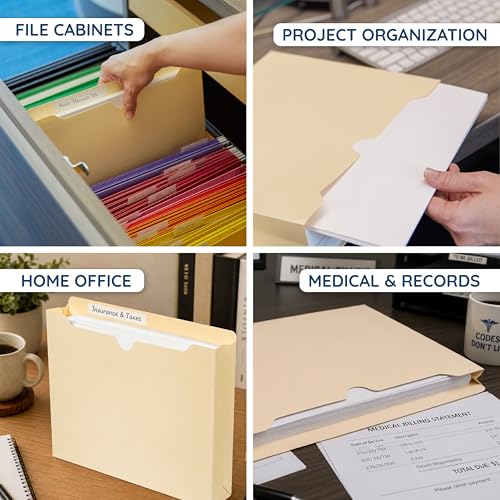 Blue Summit Supplies 50 Expandable File Folders, Letter Size, 1", Manila