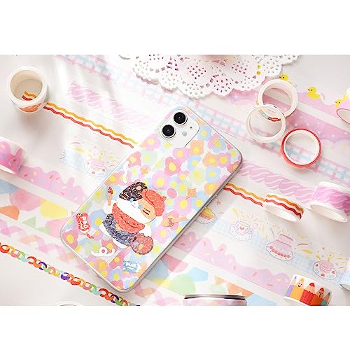 UOHLCX 20 Pcs Washi Tape Rainbow Flower Art Decorative Adhesive DIY Scrapbooking Sticker