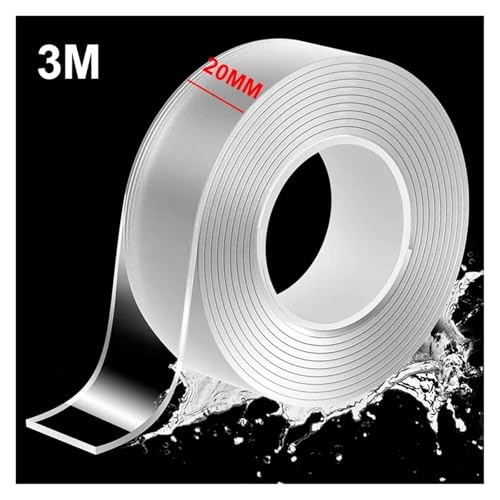 WANGXCQ 1M/3M Double Sided Tape Heavy Duty Transparent Adhesive Strips Strong Sticky Multipurpose Reusable Mounting(3m)