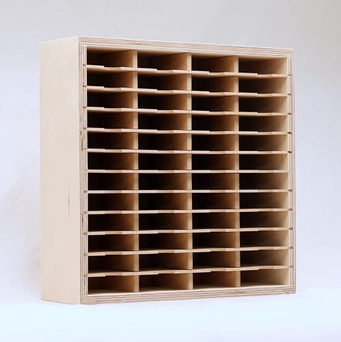 Stamp-n-Storage Slim Ink Pad Holder 48 - Wooden Organizer Rack Holds 48 Slim 2-3/4"x4" Ink Pads - Birch Plywood,