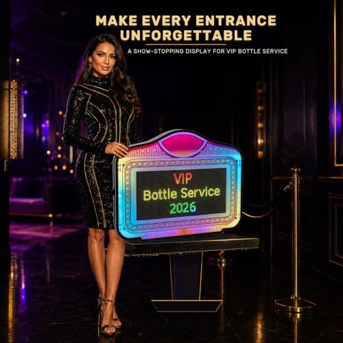 LED Bottle Service Sign for Nightclub Bar Event, Birthday, Wedding, Party