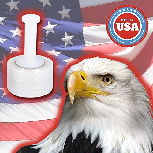 PSBM 36 Rolls 3 Inch x 1000 Feet 50 Gauge Mini Stretch Film/Wrap with Plastic Handle, Industrial Strength Clear Shrink/Plastic Wrap for Moving, Packing, Shipping, Bundling & Storage