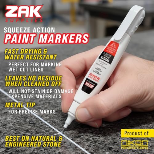 ZAK Squeeze Action Paint Marker – Orange & White, Permanent Waterproof Ink, Metal Tip, Fast-Drying for Wood, Metal, Glass & Stone. (White (Pack 12))