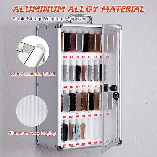 KOMFGT Wall Mounted Phone Safe Boxes with Combination Lock, Phone Locker,Cell Phone Holder,Mobile Phone Safe for Company Conference Room(Silver-12)