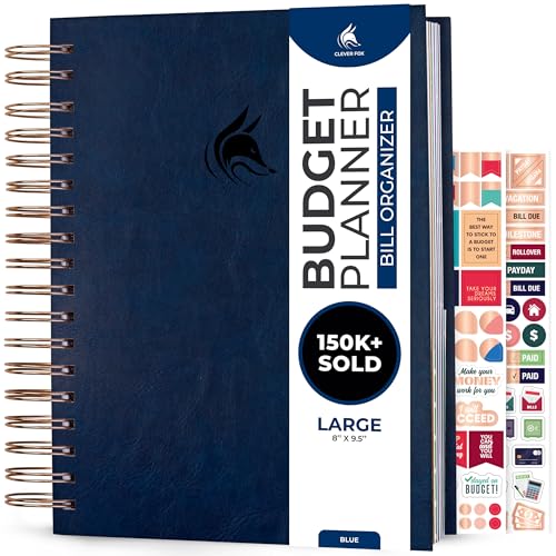 Clever Fox Budget Planner & Monthly Bill Organizer, Large Dark Blue
