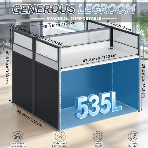 Office Cubicle Desk, 2 People Cubicle Desk with Mute Privacy Panels, Office Cubicle Computer Workstations 4s40 Table with Cable, Partitions Desk for Home/Offices Commercial Workspace,Business, Style B