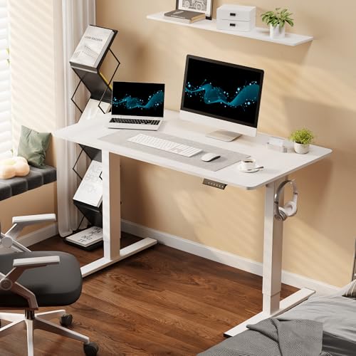FLEXISPOT Electric Standing Desk, 40"x24" One-Piece Desktop, White