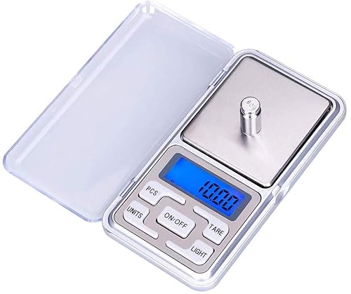 JHNKOJ Mini Electronic Scales 0.01G/0.1G Pocket Digital Scale for Gold Sterling Silver Jewelry Balance Gram Weight Scale for School Travel,500G/0.01G
