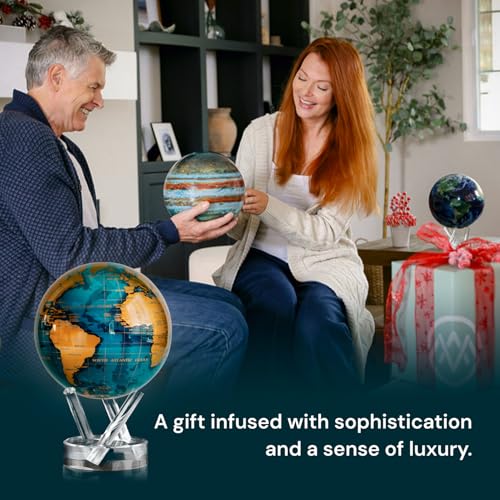 MOVA Self Rotating Globe, Cerulean Blue and Gold Classic (4.5")