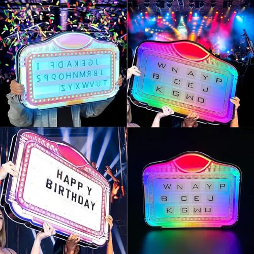 pedenencelia Club Signs for Bottle Service/VIP Bottle Service Sign - Customizable Message Board W/Interchangeable Letters & Numbers, 7-Color Light, Rechargeable for Weddings,Bar & Night Club