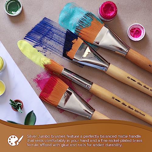 Silver Brush Limited Silver Jumbo Golden Taklon Round Paintbrush, Size 40