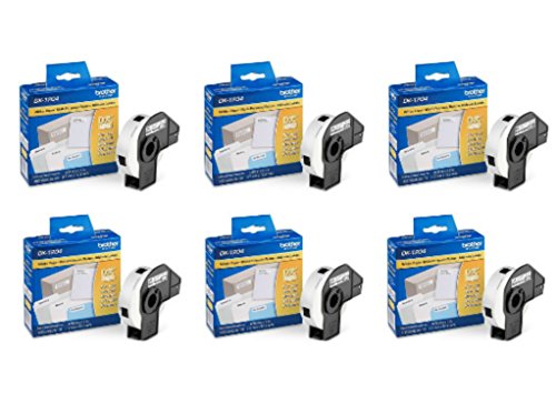Brother Genuine DK-1204 Multipurpose Paper Label Roll, 400 Labels per Roll, 6 Rolls – for Use with All QL Label Printers