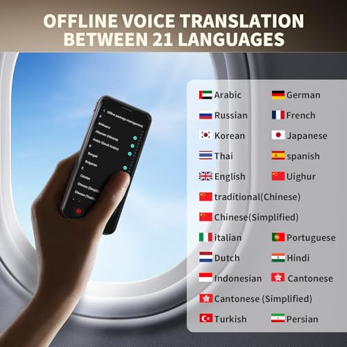 Language Translator Device No WiFi Needed Traductor for Business Travel Study, Instant Pocket AI Translator, traductor de Ingles español, Support 150 Languages Real-TimeVoice Translation,