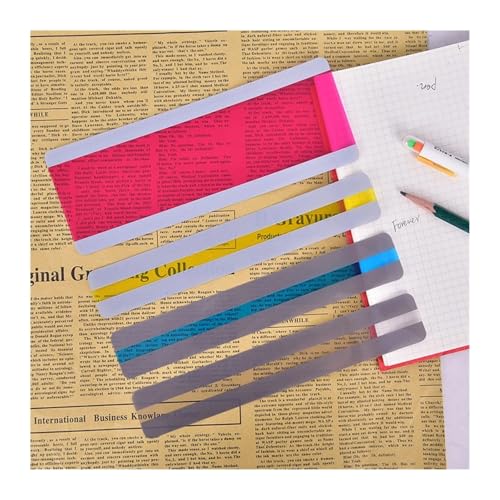 Reading Guid Strip 100 Pcs Reading Guide Strip Fluorescent Color Overlay Bookmark Aids for Reading Tools for Students(Blue)