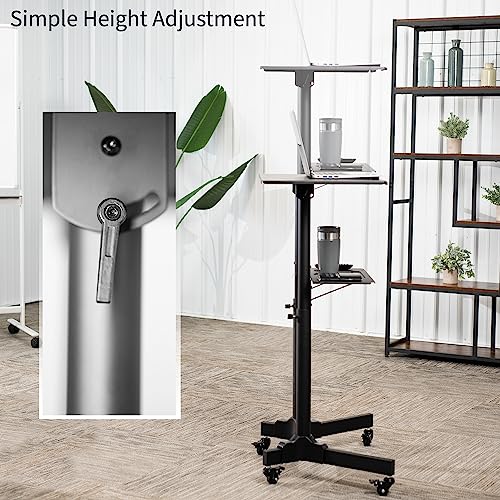 VIVO White Mobile 24 x 16 inch Lectern Podium, CART-V03W
