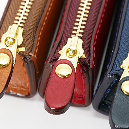 Slip-On IOL-1805 Mini Rio Italian Leather Zipper Pen Case, Black