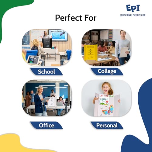 EPI Tri Fold Cardboard Display Board. Large 36 x 48in White Tri-fold Poster 30 Pack. Professional Presentation Boards with Rounded Corners for Science Fair Project, School and Business Presentations