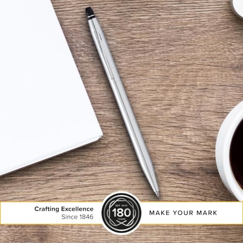 Cross Click Chrome & Black Selectip Rollerball Pen, Medium Point, Black Ink