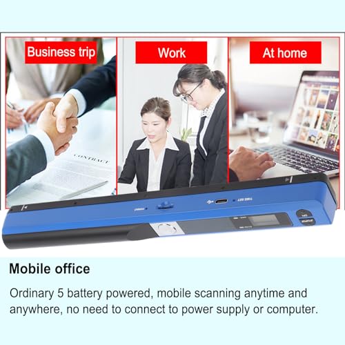 Jelquix Handheld Document Scanner for A4 Documents & Pictures, 900DPI JPG & PDF Output Fast Scan Rate Driver Free Setup Photo Scanner for Bank Office Home File Arrangement