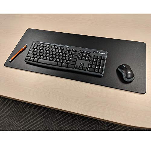 Black Leather 30" x 12.5" Keyboard/Mouse Desk Mat