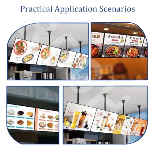 ROGHA Led Light Box Menu Board, Ultra Slim Snap Frame Illuminated Poster Display, Advertising Sign for Restaurant, Café, Shop Vertical-60X70cm