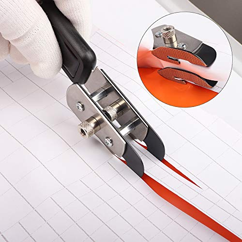 Gomake Vinyl Backing Cutter Dual Blades Two Cuts in One PTFE Coating Safety Film Cutting Knife for Backer Strip Cutting and Car Tinting With10 Extra Blades, 3 PTFE Stickers