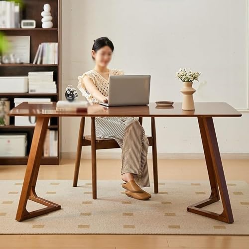 LINKIO Home Office Desks Long Table Solid Wood Modern Home Living Room Work Study Room Tea Table Office Computer Table Desk(140cm)