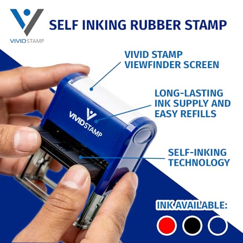 Accepted/Rejected by Date Self Inking Rubber Stamp - 2 Pack (Blue Ink/Red Ink) Large (10 pcs)