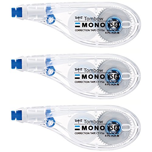 Tombow Pencil Mono YS KCA-327 Correction Tape, 0.2 inch (6 mm), 3 Pieces