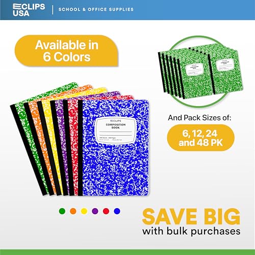 Composition Notebook Wide Ruled Composition Notebooks Bulk Green Marble Hard Cover Wide Ruled Notebook Paper Note Books For Schools Marble Composition Books 100 Sheets 200 Pages 9.75” x 7.25” (24 Pack, Green)