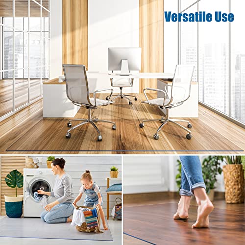 Large Clear Floor Mat 48.03"×72.05" - Pet Flooring Protector, Clear Plastic Rug Protector, Vinyl Floor Mat - Ideal for Hardwood Floors, Home & Office Use - Waterproof and Easy to Clean