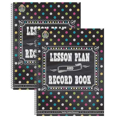 Teacher Created Resources® Chalkboard Brights Lesson Plan and Record Book, Pack of 2