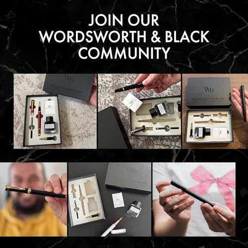 Wordsworth & Black Fountain Pen Gift Set, Medium & Extra Fine Nib, Silver