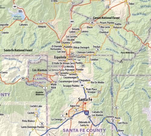 New Mexico Laminated Wall Map (40” wide by 48” high)