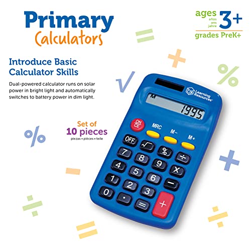 Learning Resources Primary Calculators, Set of 10