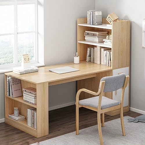 JHDXL L Shaped Computer Desk, Home Office Desk with Storage Shelves, Corner Desk for Gaming Writing, Study Writing Table for Small Spaces, Space-Saving