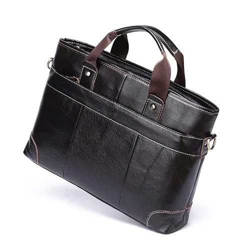 YNBJIL Leather Bag ForBriefcases Leather Laptop Bag Shoulder Messenger Bags Document Computer Bags