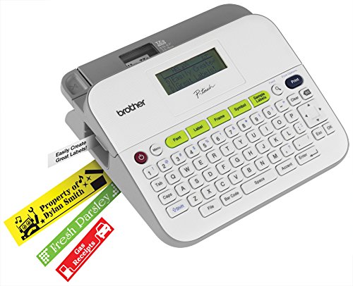 Brother P-Touch Monochrome Label Maker, Versatile Easy-to-Use Labeler, PTD400AD, AC Adapter, QWERTY Keyboard, Multiple Line Labeling, White